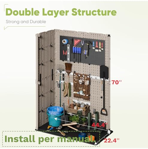 Outdoor Storage Cabinet 50 Cu Ft with Lockable Doors