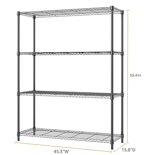 1400 lbs 4 Tier Storage Rack Metal Wire Shelving Unit (4 Count)