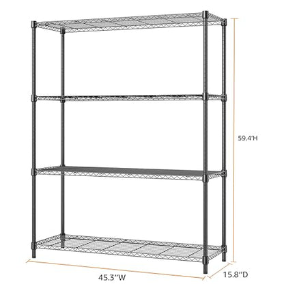1400 lbs 4 Tier Storage Rack Metal Wire Shelving Unit (4 Count)