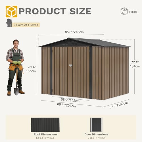 7x5 ft Outdoor Storage Shed
