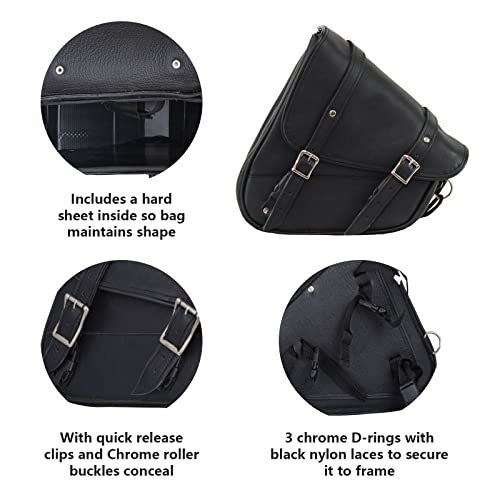 Premium Naked Leather Swing Arm Bag For Motorcycle Left Side Solo Bags Saddle Bags For Softails Choppers