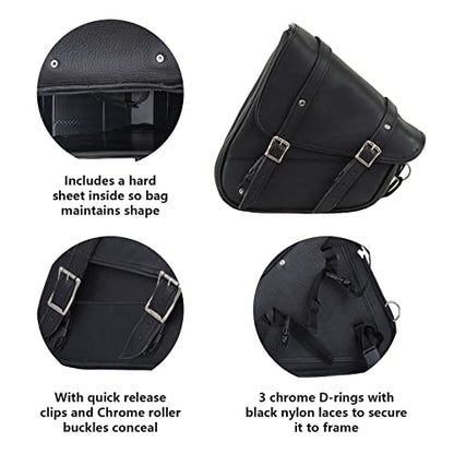 Premium Naked Leather Swing Arm Bag For Motorcycle Left Side Solo Bags Saddle Bags For Softails Choppers