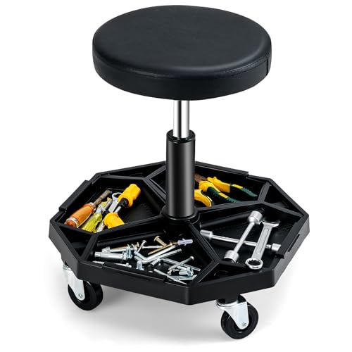 Adjustable Mechanic Rolling Stool