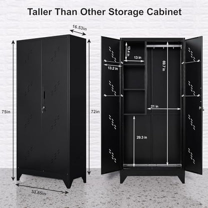 75" Taller Metal Garage Storage Cabinet