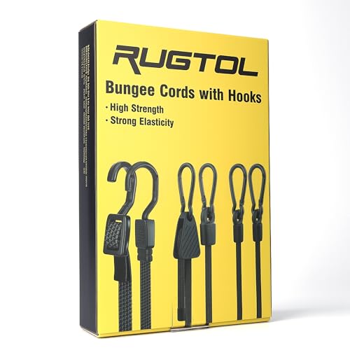 Bungee Cords with Hooks Heavy Duty (4 Count)