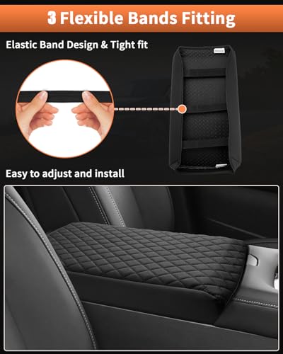 Custom for 2026 2025 Murano Center Console Cover Armrest Cover for Nissan Murano Accessories 2025 Arm Rest Cushion Pad Leather Middle Console Cover Armrest Seat Box Protector Anti