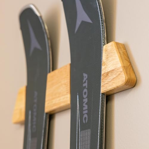 Horizontal Wood Ski Rack Wall Mount