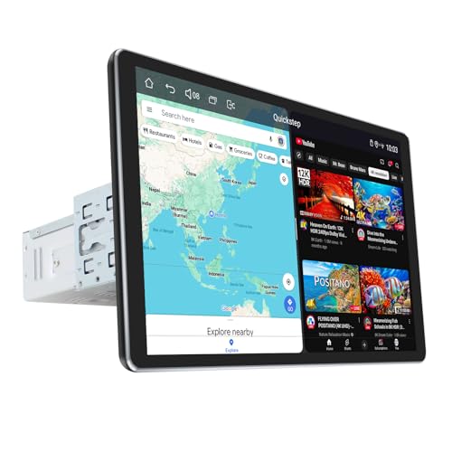 Single Din Touchscreen Radio 10.1 Inch Car Stereo with Apple Carplay & Android Auto