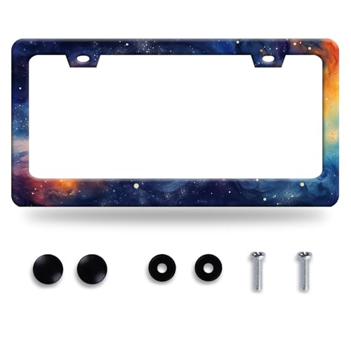 Watercolor Galaxy License Plate Frame Stainless Steel Car Accessory 6x12