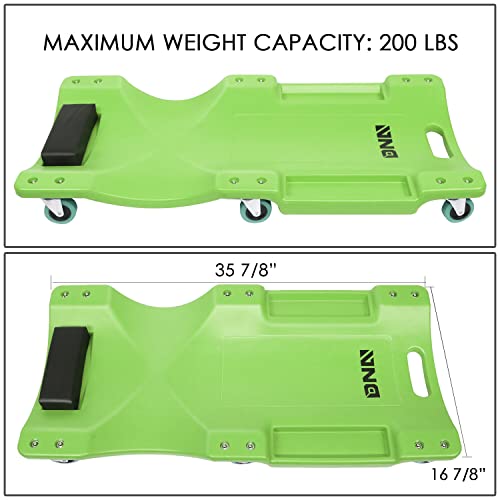 40Inch Low Profile Plastic Rolling Garage Shop Creeper with Padded Headrest