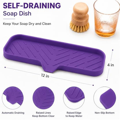 Silicone Soap Dish with Drain Spout