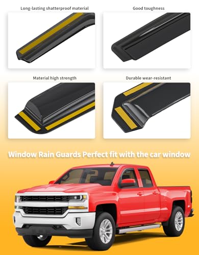 Window Visors Rain Guard for Chevy Silverado (4 Count)