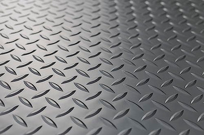 Lite Diamond Tread Pattern Slate Grey Vinyl Rollout Garage Flooring Protector Mat for the Garage and Beyond