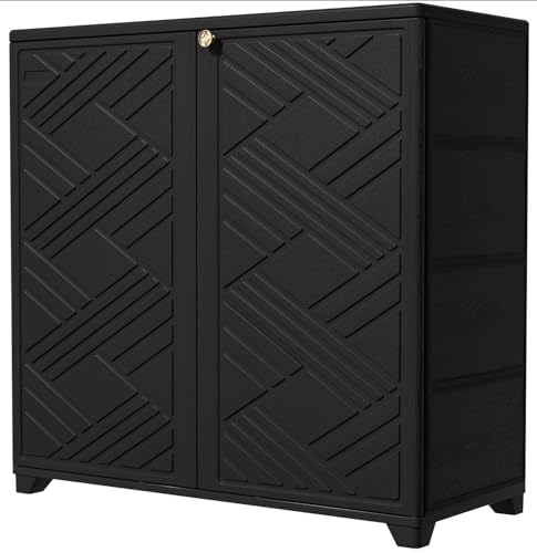 Outdoor Storage Cabinet Waterproof with 2 Shelves
