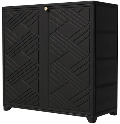 Outdoor Storage Cabinet Waterproof with 2 Shelves