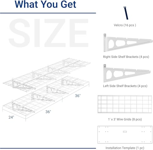 4 Pack 2x3ft Garage Shelving (4 Count)