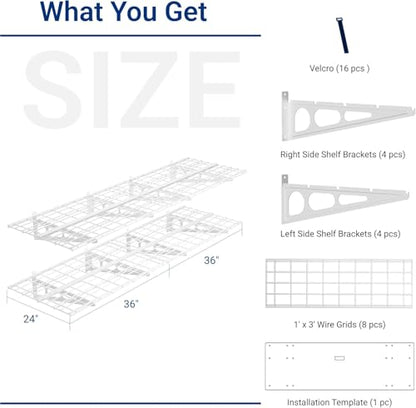 4 Pack 2x3ft Garage Shelving (4 Count)