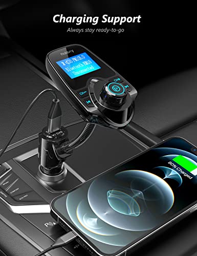 Bluetooth 5.4 Car Adapter FM Transmitter with 1.44" LCD Screen Black