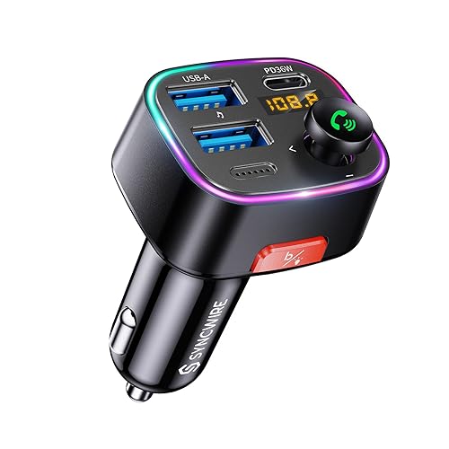 Bluetooth 5.4 Car Adapter 48W FM Transmitter for Hands Free Calls