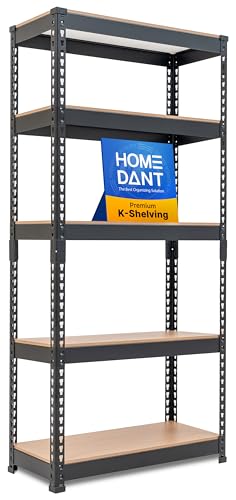 Black 28" W 5 Tier Storage Shelves Garage Shelving Unit Metal