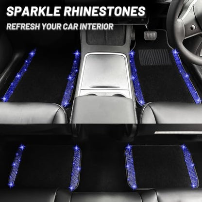 Bling Car Floor Mats Full Set and Steering Wheel Cover