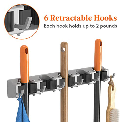 Mop and Broom Holder Organizer Wall Hanging Mount (2 Count)