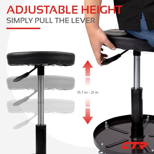 Rolling Mechanic Shop Stool with Magnetic Tray