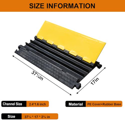 2 Pack Rubber Cable Protector Ramp (2 Count)