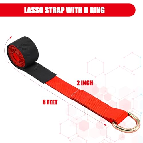 8 Pack 2" x 8ft Lasso Tow Truck Straps with D Ring 11 (8 Count)