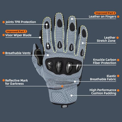 SPS 2 Plus Unisex Touchscreen Road Racing Motorcycle MTB Sports Gloves Also fit BMX MX ATV Mountain Bike Bicycle Cycling Off