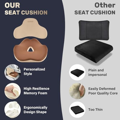 Seat Cushion and Lumbar Support Pillow for Car Office Chair