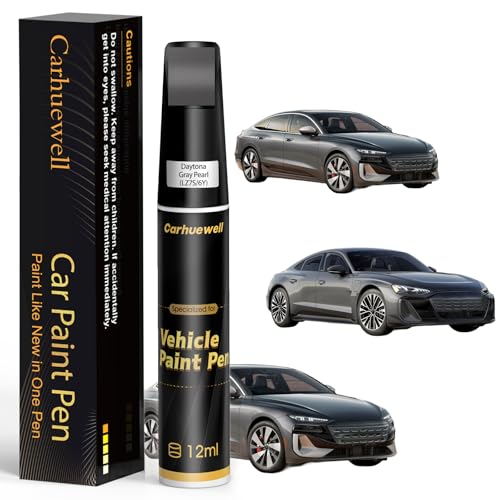 LZ7S/6Y) Daytona Gray Pearl Touch Up Paint Compatible with Audi, Exact Match Car Paint Pen Automotive Scratch Repair Remover Kit Quick & Easy Solution for Vehicle Chips and Nicks