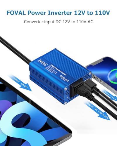 150W Car Power Inverter 12V DC to 110V AC Converter Vehicle Adapter Plug Outlet with 3.1A Dual USB Car Charger for Laptop Computer
