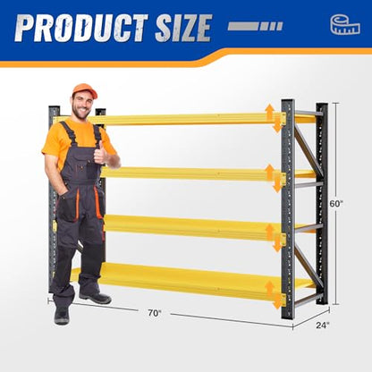 60" W Storage Shelves 5000lbs Garage Metal Shelving Heavy Duty Garage Shelves Adjustable Storage Shelves for Industrial