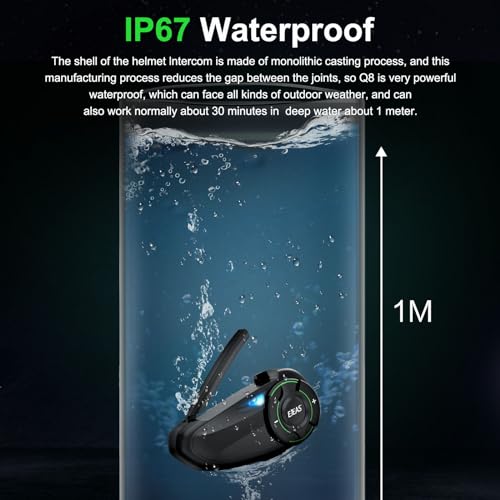 Q8 2PC Motorcycle Bluetooth Headset (2 Count)