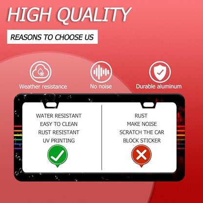 Gay Rainbow Line License Plate Frame Funny LGBT License Plate Frames