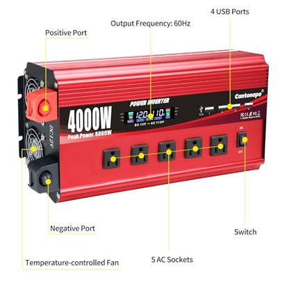 4000W Power Inverter 12V to 110V
