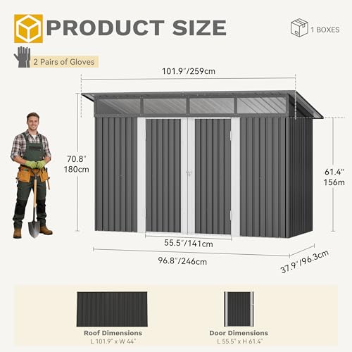 9x4 FT Outdoor Storage Shed