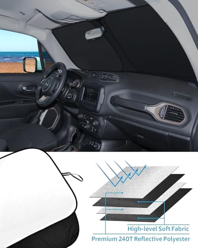 Foldable Front Windshield Sunshade fit for Jeep Renegade 2015