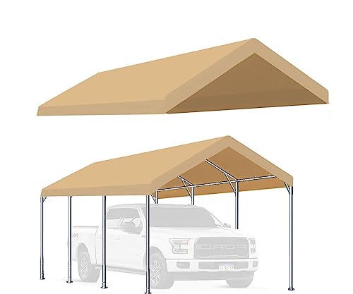 Rutile 10'x20' Carport Canopy ONLY Tent Garage Replacement Top Tarp Car Shelter Cover w