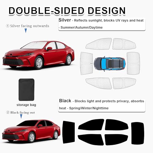 6pcs Thicken Sun Shades for 2025 2026 Toyota Camry Accessories