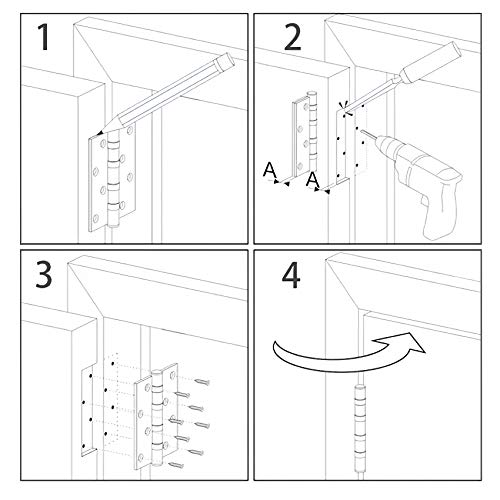 3 1 2" Matte Black Door Hinges 3.5 Inch Rounded Flat 18 Pack