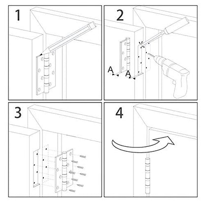 3 1 2" Matte Black Door Hinges 3.5 Inch Rounded Flat 18 Pack