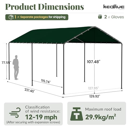 Carport 10x20 FT Heavy Duty Carport Canopy Tent Waterproof