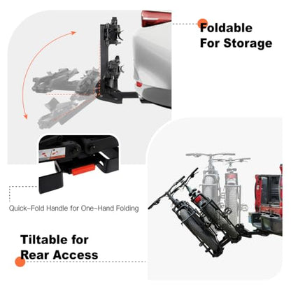 Ebike Racks for 2 Bikes Tow Hitch