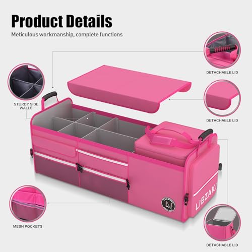LIBZAKI Oversize 4 in 1 Car Trunk Storage Organizer