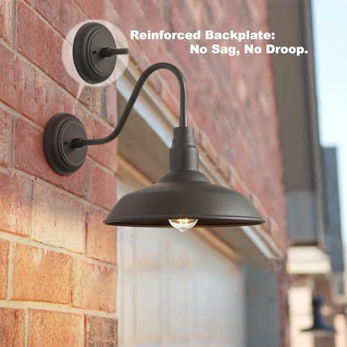 14in Dome Outdoor Gooseneck Lights for Barn