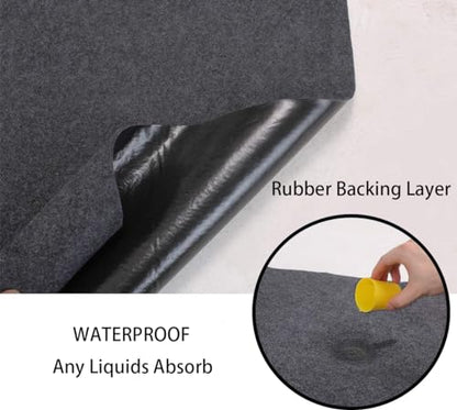 Large Rubber Floor Mat for Car Washable Garage Mats for Floor Absorb Liquids Oil Drip Pan for Under Car Protects Floor from Spills (60 Sq Ft)