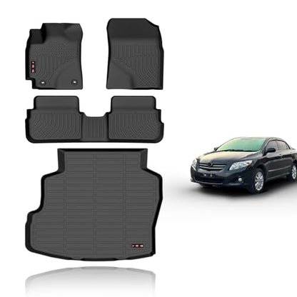 Floor Mats & Cargo Liner for 2009 2010 2011 2012 2013 Corolla only Sedan All Weather Car Mats Automotive Trunk Mat Corolla Floor Mats Cargo Mat Accessories