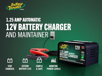 Plus 12V 1.25 AMP Car & Motorcycle Battery Charger and Maintainer